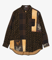 Combo Short Collar Shirt - Cotton　Flannel Plaid