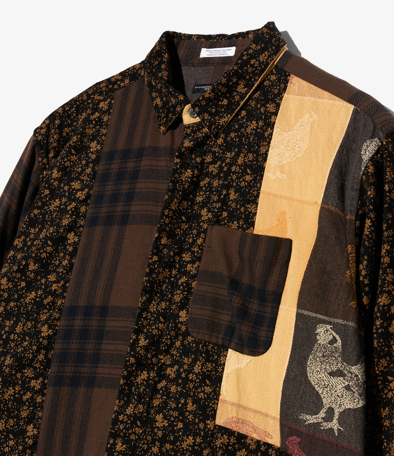Combo Short Collar Shirt - Cotton　Flannel Plaid