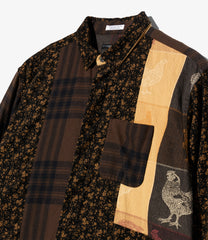 Combo Short Collar Shirt - Cotton　Flannel Plaid