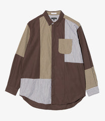 Combo Short Collar Shirt - Cotton Small Check