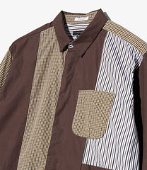 Combo Short Collar Shirt - Cotton Small Check