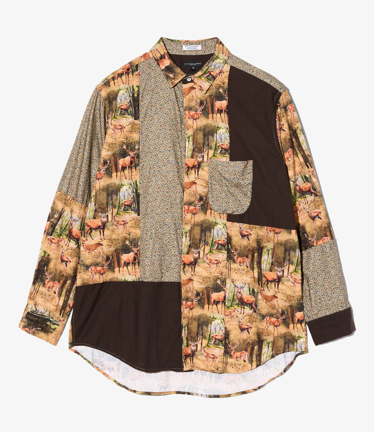Combo Short Collar Shirt - Cotton Small Floral Print Flannel