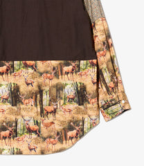 Combo Short Collar Shirt - Cotton Small Floral Print Flannel