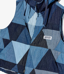 Hooded Vest - Triangle Patchwork