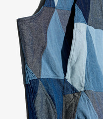 Hooded Vest - Triangle Patchwork
