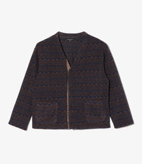 Knit Cardigan - Horizontal Stripe  Sweater Knit