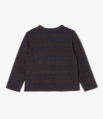 Knit Cardigan - Horizontal Stripe  Sweater Knit