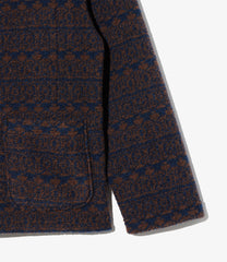 Knit Cardigan - Horizontal Stripe  Sweater Knit
