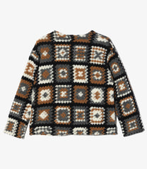 Knit Cardigan - Wool Poly Chenille