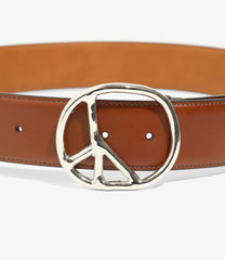 Peace Buckle Belt - Steer Lthr.