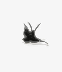 Swallow Motif One Ear Earring - Onyx