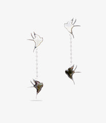 Swallow Motif One Ear Earring