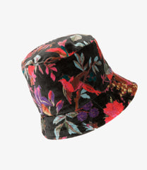Bucket Hat - Bird Print Velveteen
