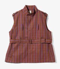 Belted Vest - Plaid