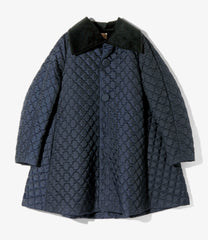 Quilted Big Collar A-Line Coat