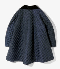 Quilted Big Collar A-Line Coat