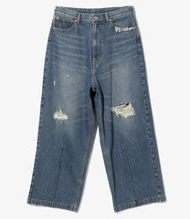 90’Loose Straight Pants - Damaged Denim