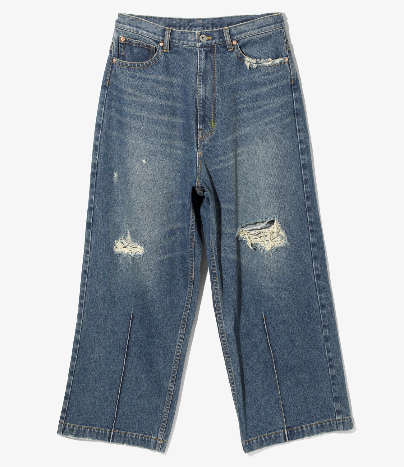 90’Loose Straight Pant - Damaged Denim