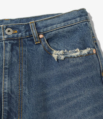 90’Loose Straight Pant - Damged Denim