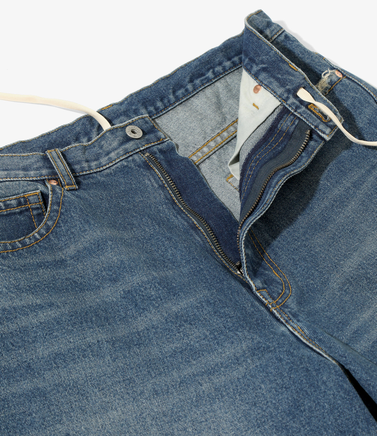 90’Loose Straight Pant - Damaged Denim