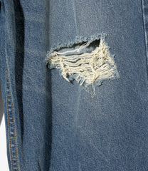 90’Loose Straight Pants - Damaged Denim