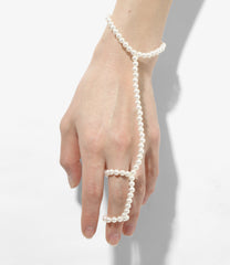 Ring & Bracelet - White Beads