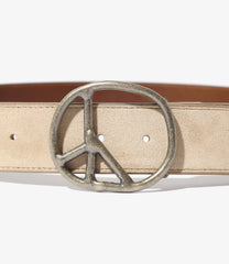 Peace Buckle Belt - Suede Lthr.