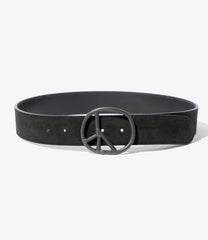 Peace Buckle Belt - Suede Lthr.
