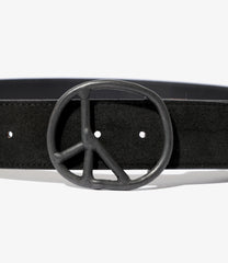 Peace Buckle Belt - Suede Lthr.