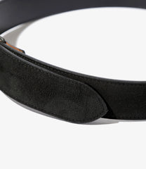 Peace Buckle Belt - Suede Lthr.
