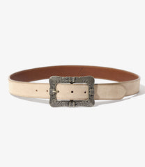 Papillon Square Buckle Belt - Suede