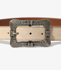 Papillon Square Buckle Belt - Suede