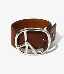 Peace Buckle Bracelet - Steer Lthr.