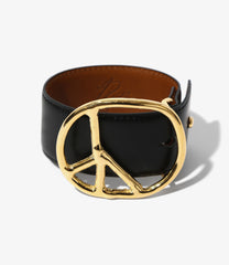 Peace Buckle Bracelet - Steer Lthr.