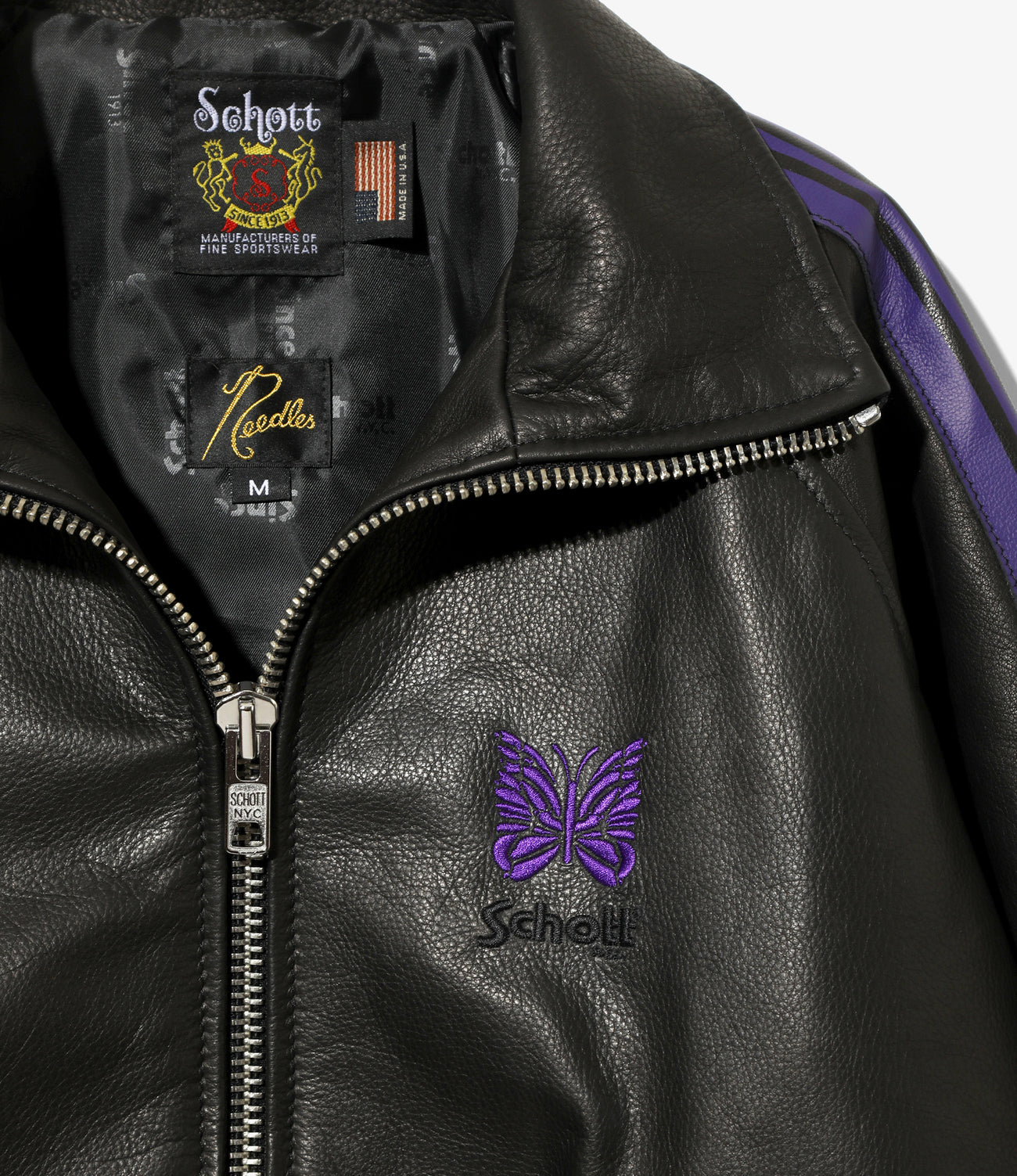 NEEDLES x Schott Track Jacket - Cowhide Leather – NEPENTHES ONLINE 