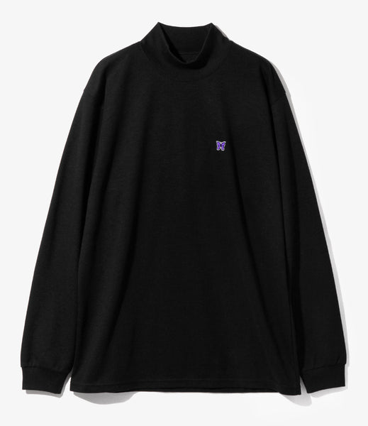 Logo Mock Neck Tee LS ネイビー L - Tシャツ/カットソー(七分/長袖)