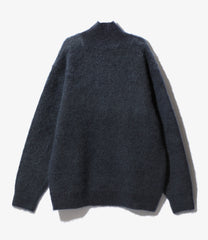 Zipped Mohair Cardigan - Solid