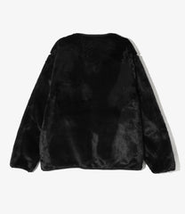 Piping V Neck Shirt - Micro Fur