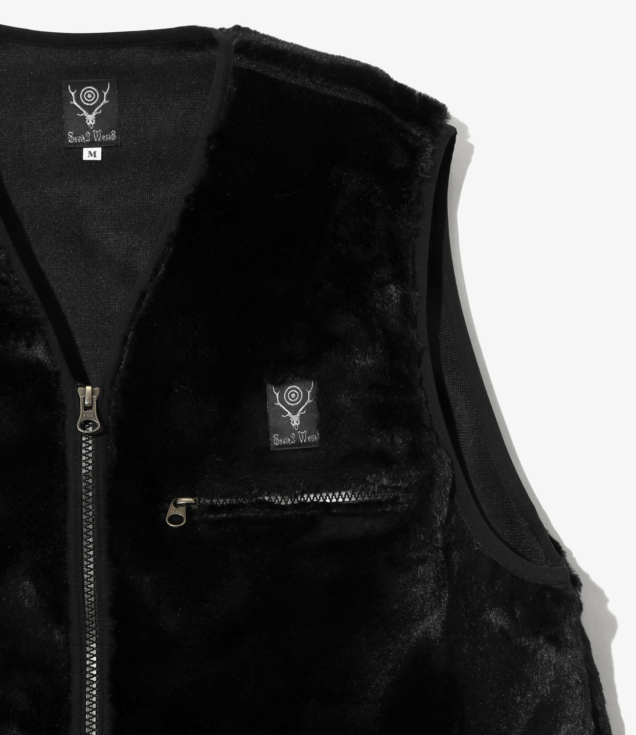 新品Needles Piping Vest Micro Fur Black S