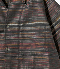 S/S Italian Collar Shirt - Poly Multi Stripe Jq.