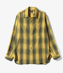 Work Shirt - Poly Crepe Ombre Plaid