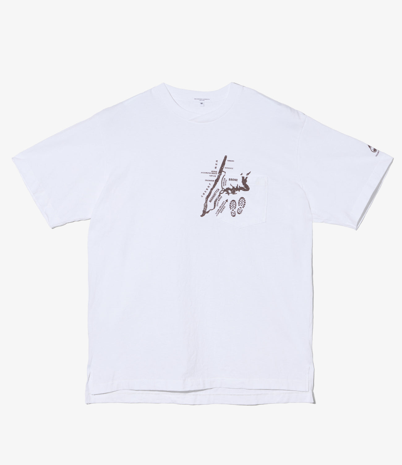 Printed Cross Neck T-Shirt - Map