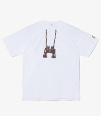 Printed Cross Neck T-Shirt-Binocular