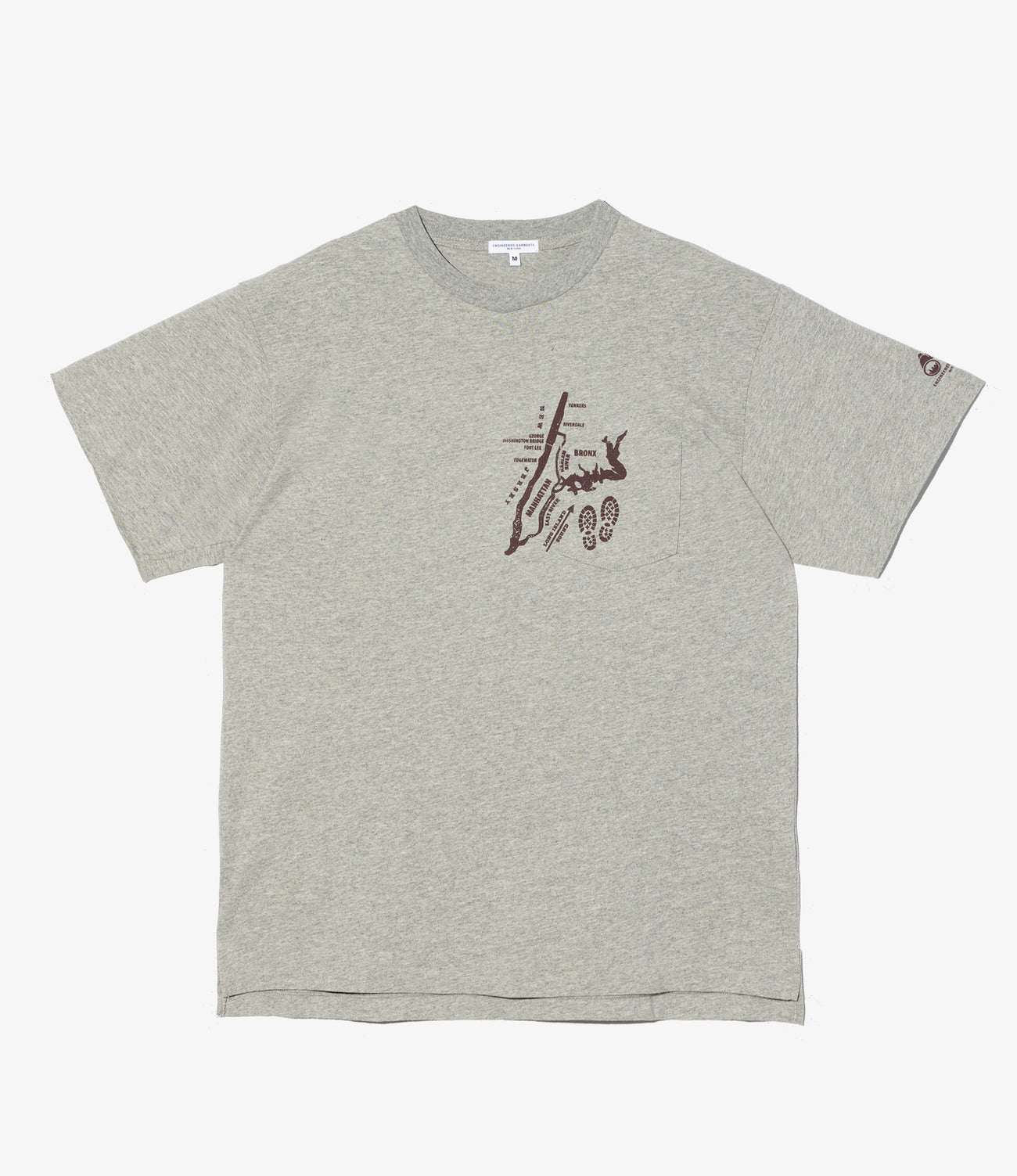 Printed Cross Neck T-Shirt - Map