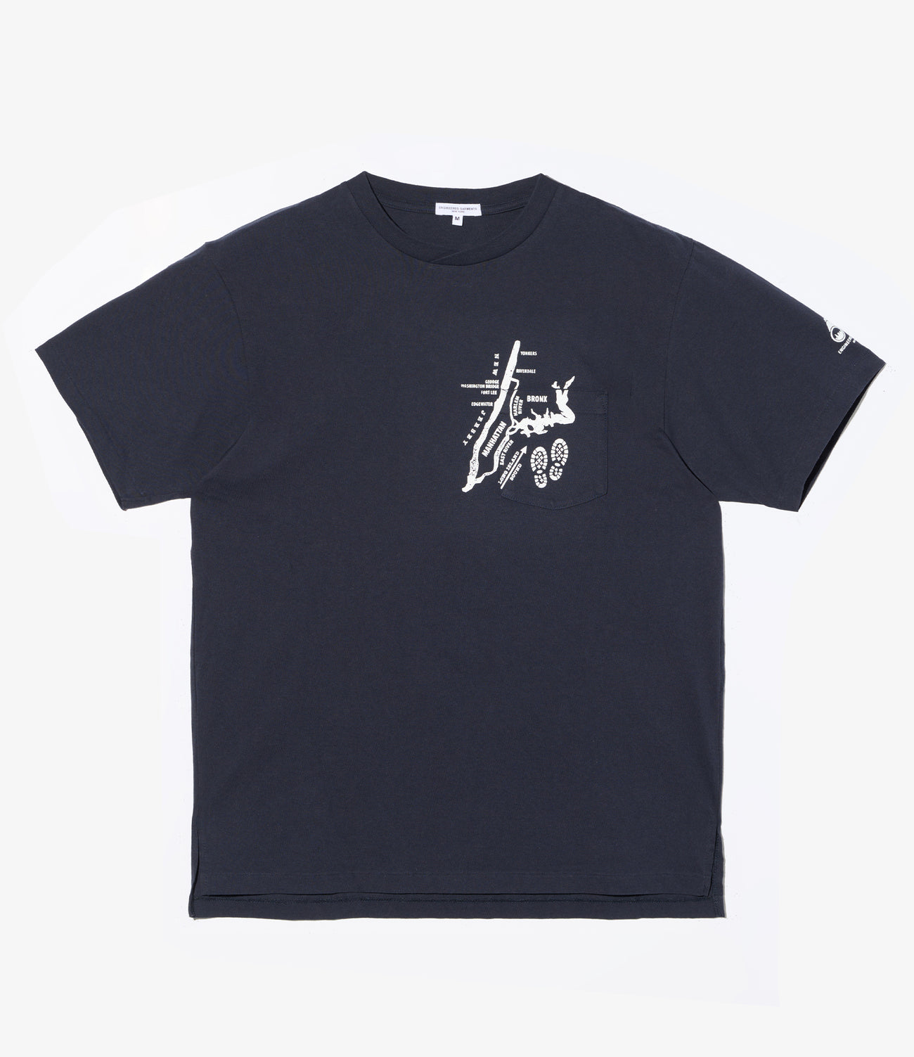 Printed Cross Neck T-Shirt - Map