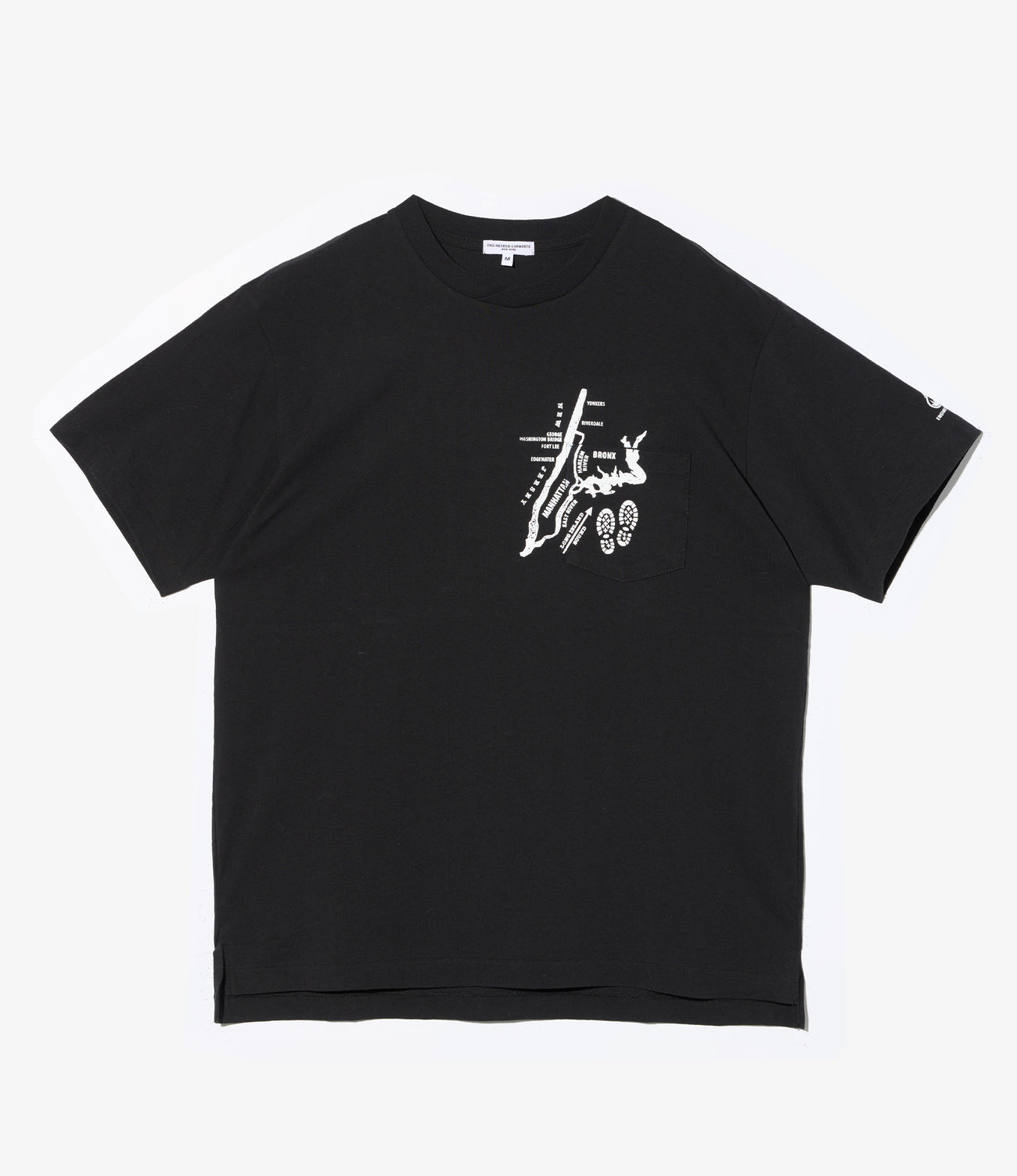 Printed Cross Neck T-Shirt - Map