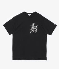 Printed Cross Neck T-Shirt - Map