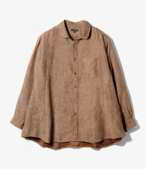 Flared Shirt - Lt.Weight Fake Suede