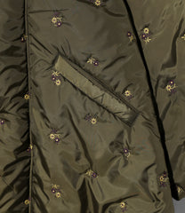 Padded Coat - Original Floral Pattern Embroidery