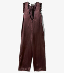 Frill Yoke Jumpsuit - Acetate Sateen